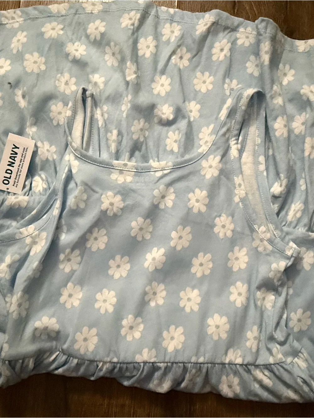 Old Navy Blue Dress with White Daisy Print